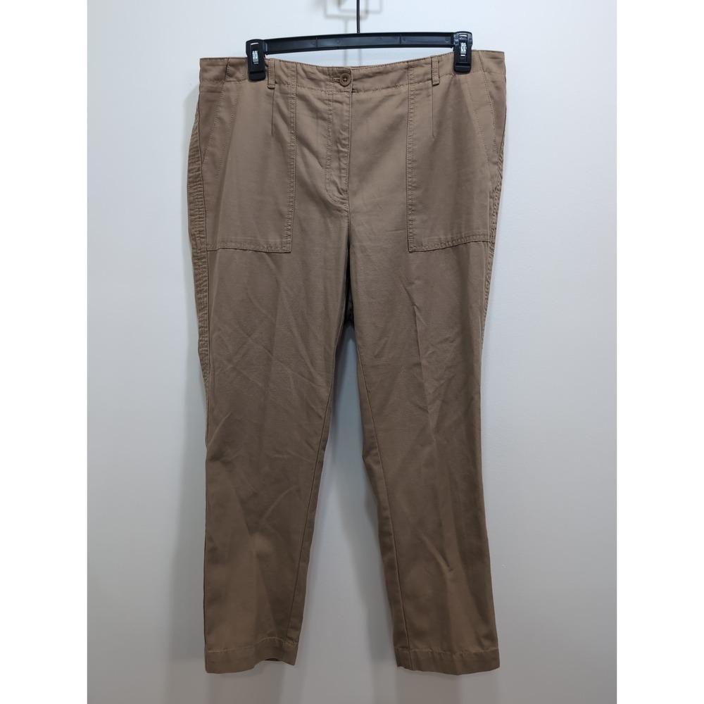 Talbots Pants Womens 16‎ Brown Slim Cargo Utility Pants Ankle Tapered Leg Casual